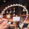 Women's Pearl Beaded Braided Hair Band Elegant Simple Versatile Headwear Accessory