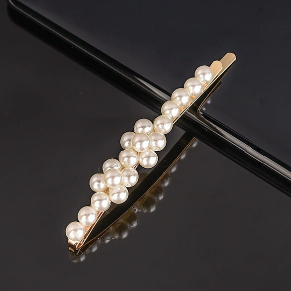 Women's Pearl Bow Hair Clip Handwoven Lolita Hair Accessory Simple Natural Barrette