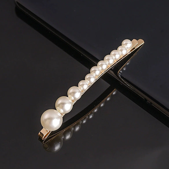 Women's Pearl Bow Hair Clip Handwoven Lolita Hair Accessory Simple Natural Barrette