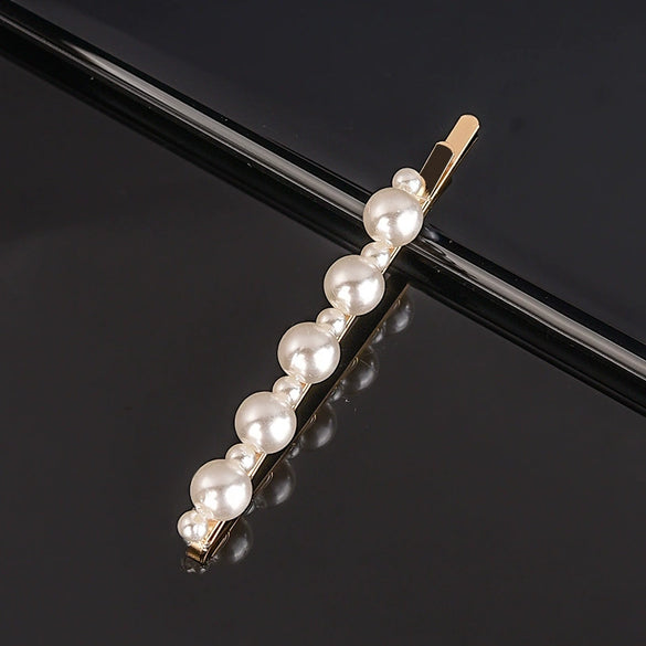 Women's Pearl Bow Hair Clip Handwoven Lolita Hair Accessory Simple Natural Barrette