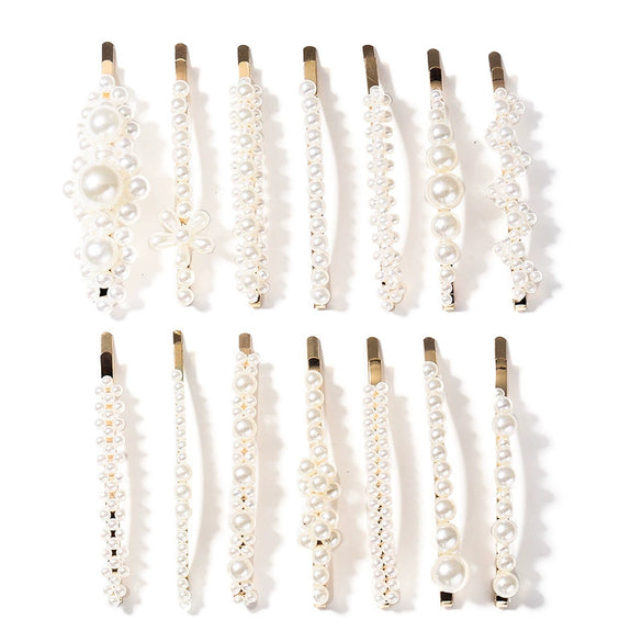 Women's Pearl Bow Hair Clip Handwoven Lolita Hair Accessory Simple Natural Barrette