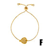 Women's Pearl Bracelet With Gold Plated Zircon Heart Cross And Crown Charms Sparkling Colorful Gemstone Hand Chain Ornament