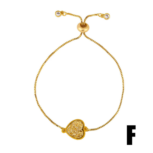 Women's Pearl Bracelet With Gold Plated Zircon Heart Cross And Crown Charms Sparkling Colorful Gemstone Hand Chain Ornament