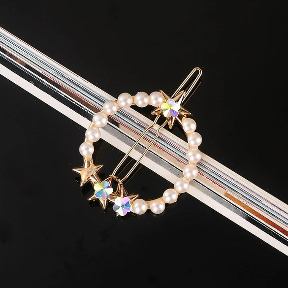 Women's Pearl Butterfly Frog Hair Clip With Electroplated Finish Elegant Rhinestone Heart Flower Hair Accessory