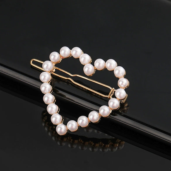 Women's Pearl Butterfly Frog Hair Clip With Electroplated Finish Elegant Rhinestone Heart Flower Hair Accessory