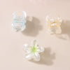 Women's Pearl Flower Hairpin With Baking Paint Plant Flowers Style Shark Clip Hair Accessory