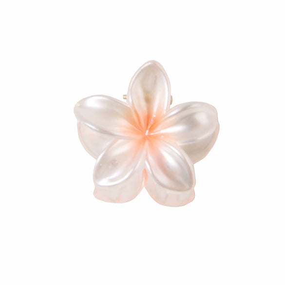 Women's Pearl Flower Hairpin With Baking Paint Plant Flowers Style Shark Clip Hair Accessory