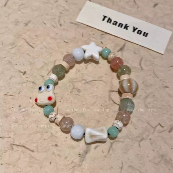 Women's Pearl Geometric Insectinspired Electroplated Hand Jewelry Bracelet