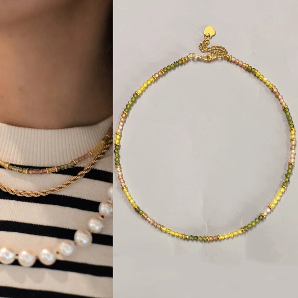 Women's Pearl Geometric Minimalist Water Wave Chain Electroplated Clavicle Necklace