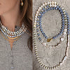 Women's Pearl Geometric Minimalist Water Wave Chain Electroplated Clavicle Necklace