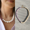 Women's Pearl Geometric Minimalist Water Wave Chain Electroplated Clavicle Necklace