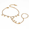 Women's Pearl Gold Bean Bracelet Finger Chain Ring Fashion Design Simple Light Luxury Titanium Steel Jewelry Pvd Furnace Vacuum Real Gold Plating