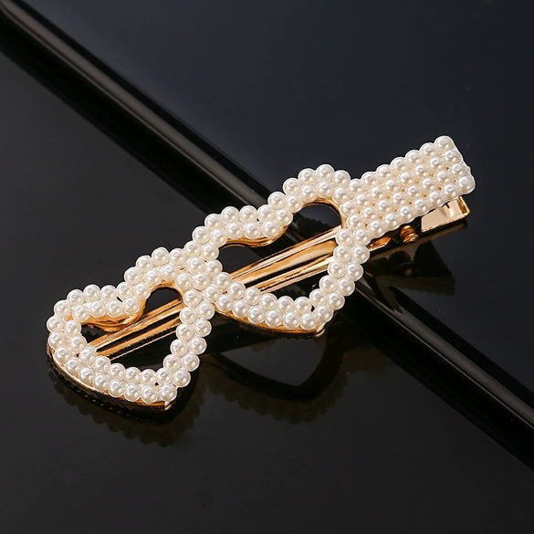 Women's Pearl Hairpin Set With Pearl Embellishment Simple Elegant Side Clip Hair Accessories