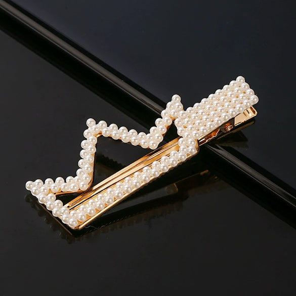Women's Pearl Hairpin Set With Pearl Embellishment Simple Elegant Side Clip Hair Accessories