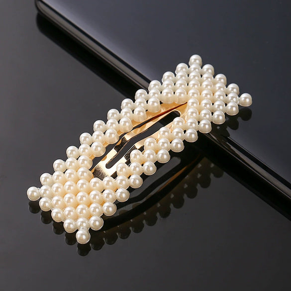 Women's Pearl Hairpin Set With Pearl Embellishment Simple Elegant Side Clip Hair Accessories