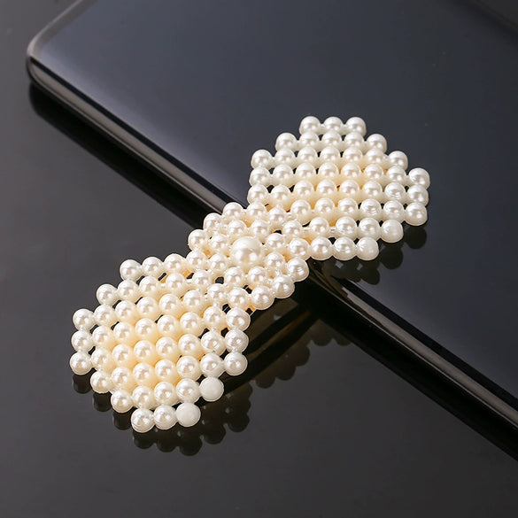 Women's Pearl Hairpin Set With Pearl Embellishment Simple Elegant Side Clip Hair Accessories