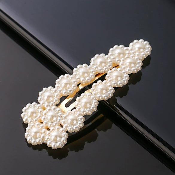 Women's Pearl Hairpin Set With Pearl Embellishment Simple Elegant Side Clip Hair Accessories