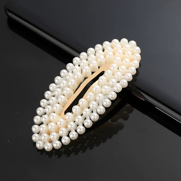 Women's Pearl Hairpin Set With Pearl Embellishment Simple Elegant Side Clip Hair Accessories