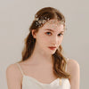 Women's Pearl Leaf Floral Headband Handmade Alloy Bridal Hair Accessory With Rhinestone Detail For Weddings And Banquets