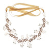 Women's Pearl Leaf Floral Headband Handmade Alloy Bridal Hair Accessory With Rhinestone Detail For Weddings And Banquets