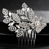 Women's Pearl Leaf Flower Edge Hair Comb Alloy Rhinestone Bridal Hair Accessory Simple Elegant Style