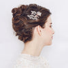 Women's Pearl Leaf Flower Edge Hair Comb Alloy Rhinestone Bridal Hair Accessory Simple Elegant Style