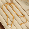 Women's Pearl Light Luxury Niche Design Sense Fashion Personality Allmatch 316L Stainless Steel Gold Plated Necklace