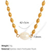 Women's Pearl Light Luxury Niche Design Sense Fashion Personality Allmatch 316L Stainless Steel Gold Plated Necklace