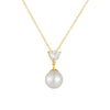 Women's Pearl Necklace 925 Sterling Silver Geometric Style