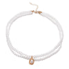 Women's Pearl Necklace With Alloy Love Pendant Geometric Pattern Highend Style