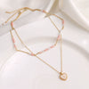 Women's Pearl Necklace With Alloy Love Pendant Geometric Pattern Highend Style
