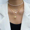 Women's Pearl Necklace With Alloy Love Pendant Geometric Pattern Highend Style