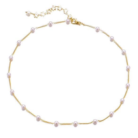 Women's Pearl Necklace With Alloy Love Pendant Geometric Pattern Highend Style