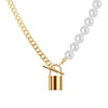 Women's Pearl Necklace With Alloy Love Pendant Geometric Pattern Highend Style