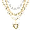 Women's Pearl Necklace With Alloy Love Pendant Geometric Pattern Highend Style