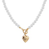 Women's Pearl Necklace With Alloy Love Pendant Geometric Pattern Highend Style