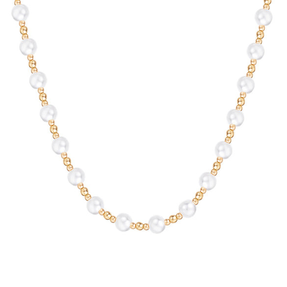 Women's Pearl Necklace With Alloy Love Pendant Geometric Pattern Highend Style