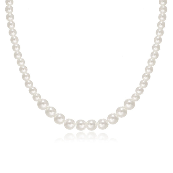 Women's Pearl Necklace With Alloy Love Pendant Geometric Pattern Highend Style