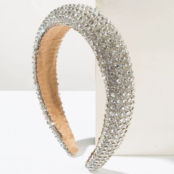 Women's Pearl Rhinestone Geometric Diamond Shiny Headband Hair Accessories