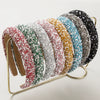 Women's Pearl Rhinestone Geometric Hairband With Diamond Design