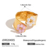 Women's Pearl Ring Jewelry Stainless Steel Geometric Style Electroplating