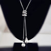 Women's Pearl Stacked High End Light Luxury Niche Necklace Jewelry Wholesale Alloy Micro Inlay Bamboo Chain