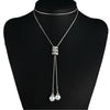 Women's Pearl Stacked High End Light Luxury Niche Necklace Jewelry Wholesale Alloy Micro Inlay Bamboo Chain