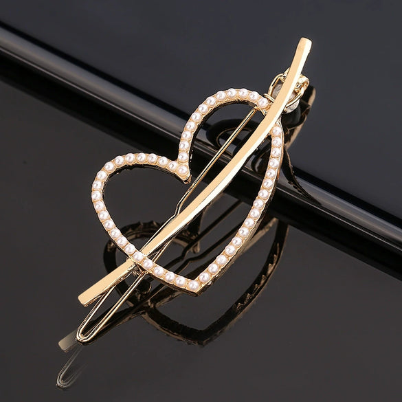 Women's Pearlembellished Frog Buckle Hairpin Side Clip Elegant Bangs Hair Accessory