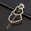Women's Pearlembellished Frog Buckle Hairpin Side Clip Elegant Bangs Hair Accessory