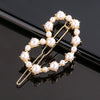 Women's Pearlembellished Frog Buckle Hairpin Side Clip Elegant Bangs Hair Accessory