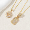 Women's Pendant Necklace Copper Inlaid With Zirconium Plated Real Gold Geometric Letters Pattern Set With Diamonds
