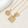 Women's Pendant Necklace Copper Inlaid With Zirconium Plated Real Gold Geometric Letters Pattern Set With Diamonds