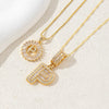 Women's Pendant Necklace Copper Inlaid With Zirconium Plated Real Gold Geometric Letters Pattern Set With Diamonds