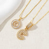 Women's Pendant Necklace Copper Inlaid With Zirconium Plated Real Gold Geometric Letters Pattern Set With Diamonds